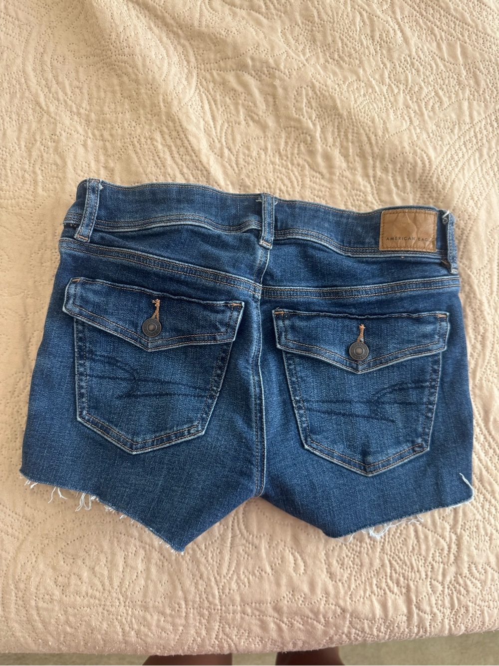 American Eagle Outfitters Dark Blue Denim Cutoff Shorts